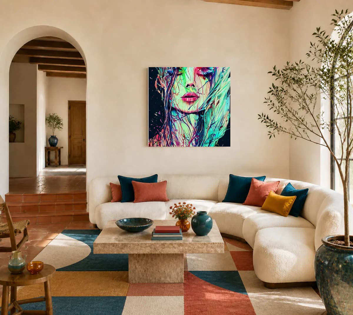 Living Weave displayed in a living room