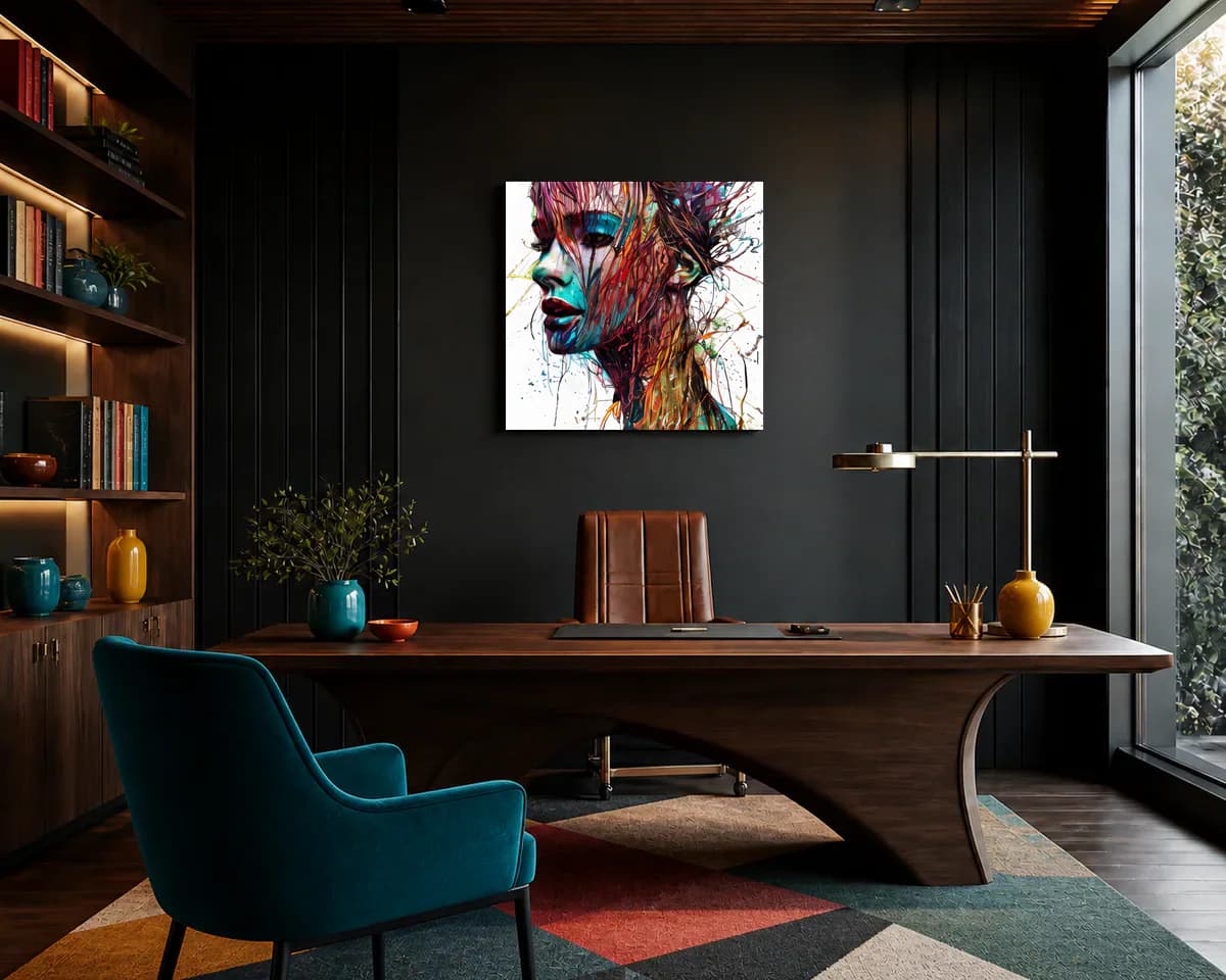 Flowing Inward displayed in a office