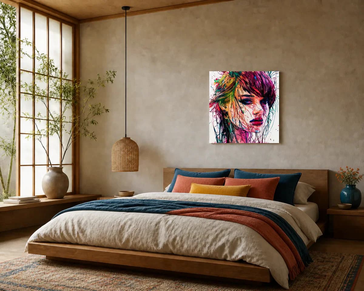 A Free Gaze displayed in a bedroom