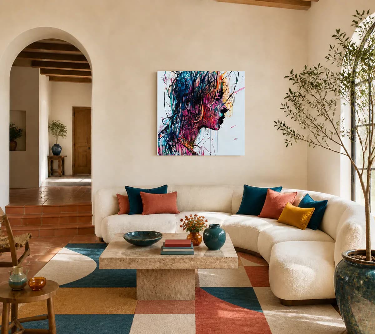Stepping Out of Chaos displayed in a living room