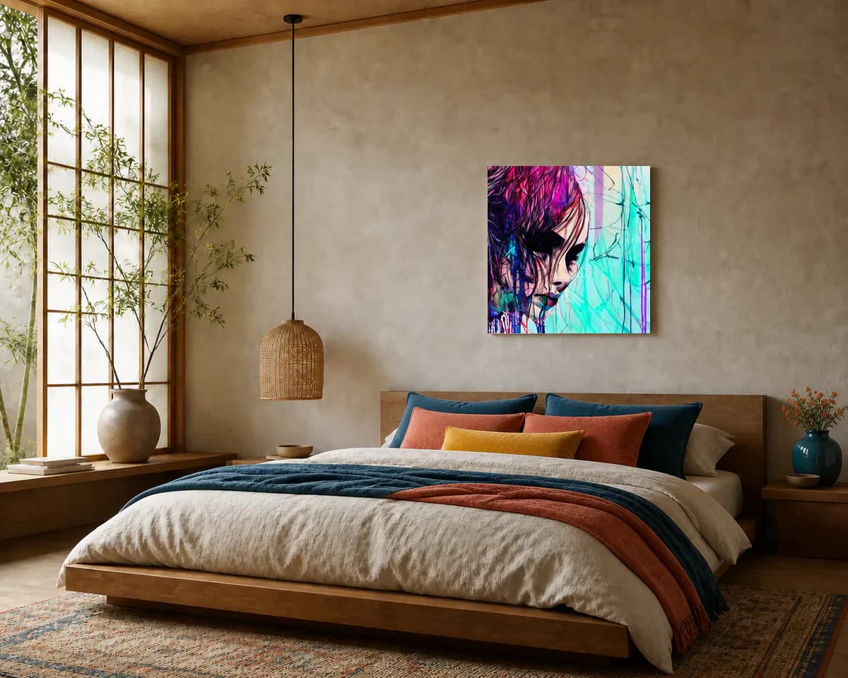 The Self Emerging displayed in a bedroom