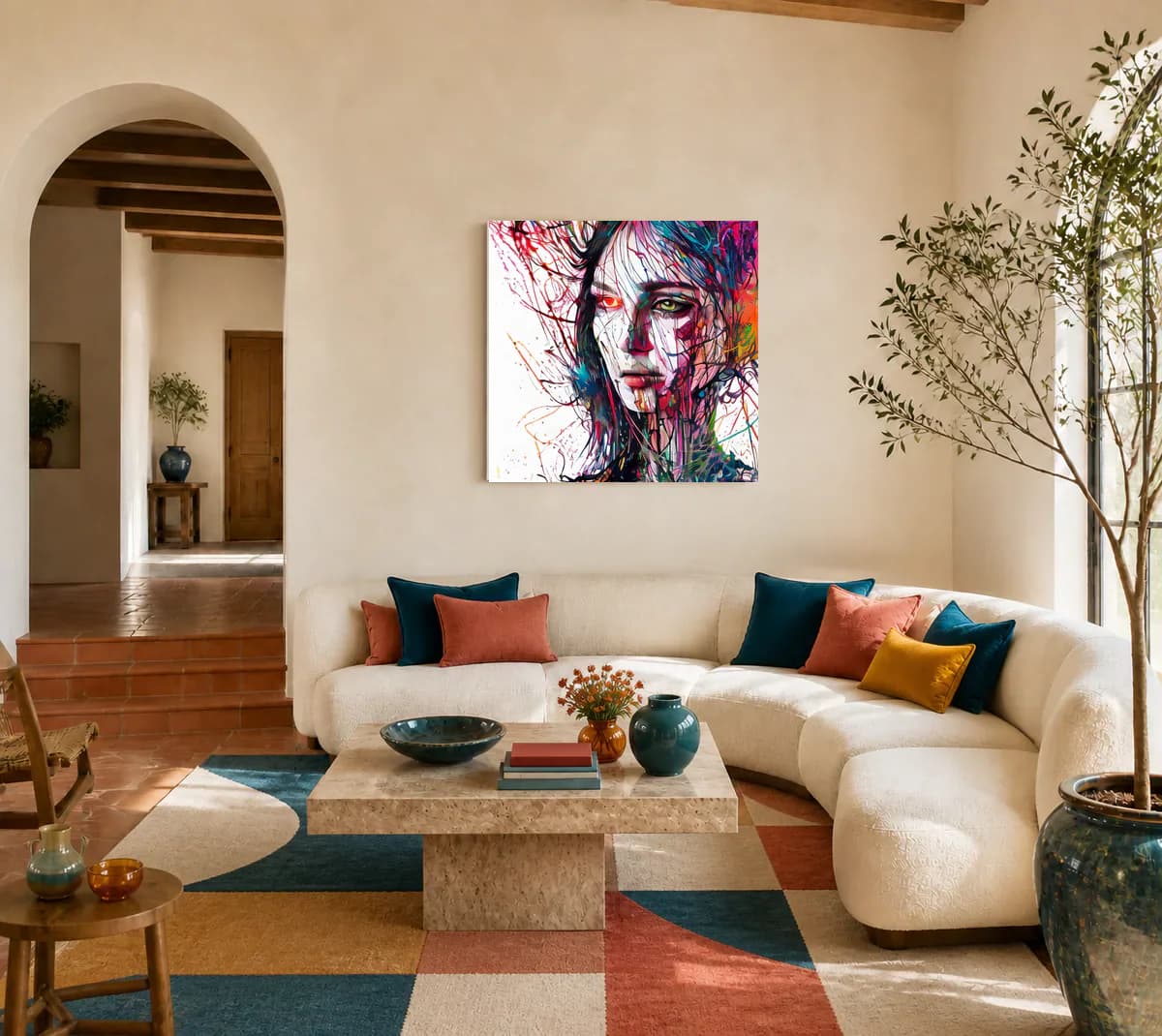 Ember and Moss displayed in a living room