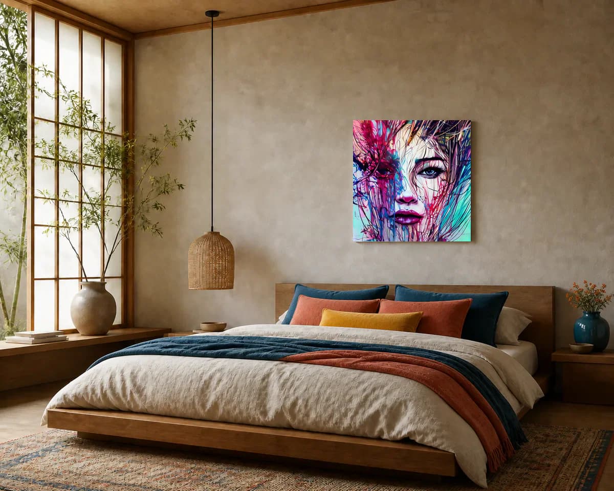 Facing the Unspoken displayed in a bedroom