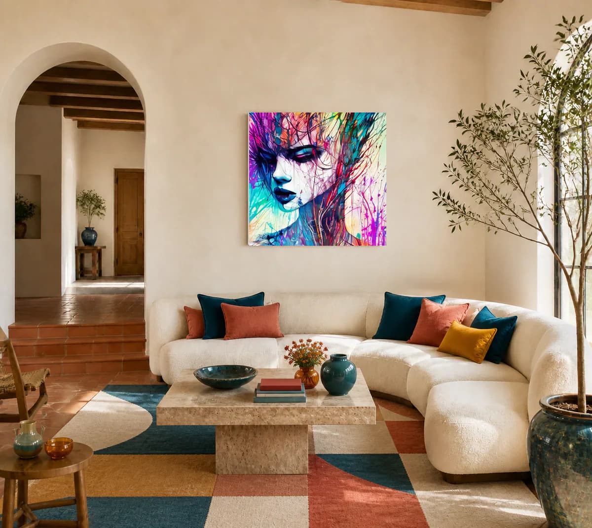 The Arc of Letting Go displayed in a living room