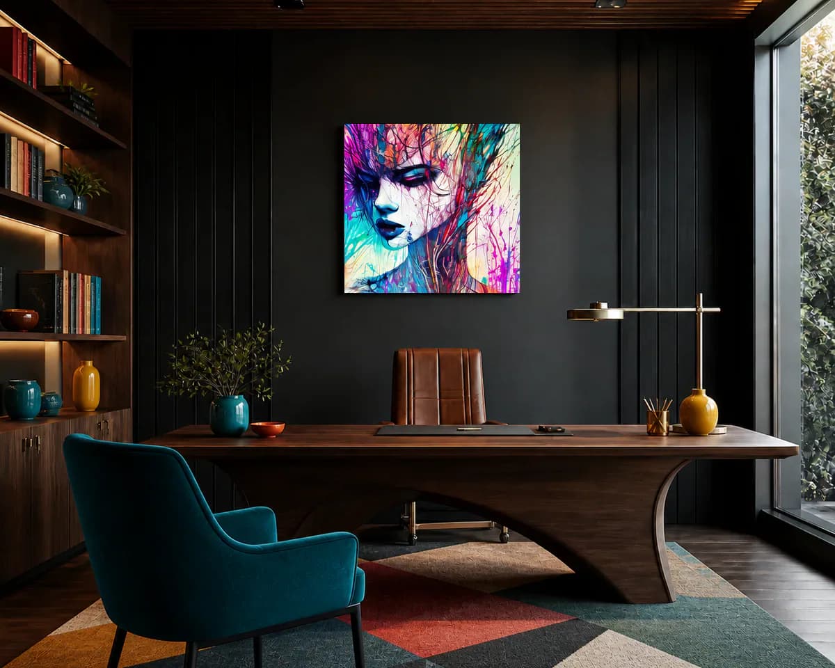 The Arc of Letting Go displayed in a office