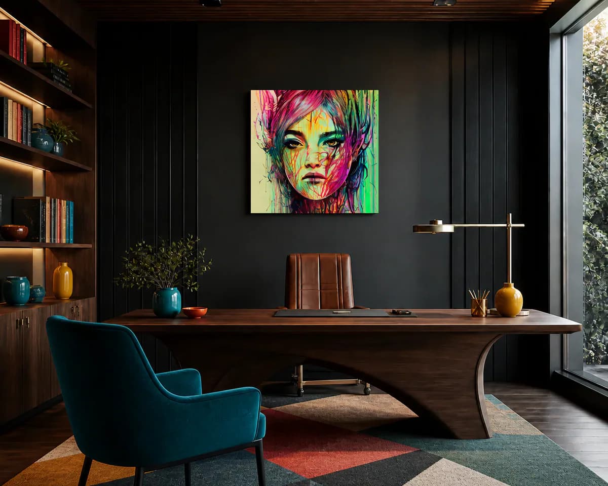 Awake in Colour displayed in a office